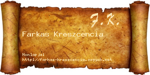 Farkas Kreszcencia névjegykártya